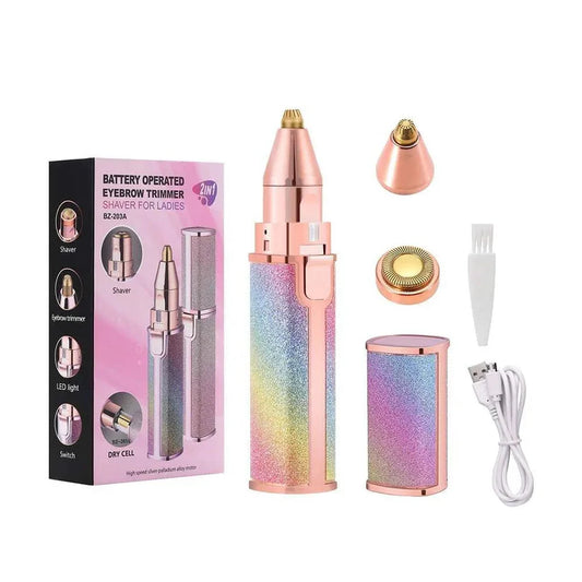 2-in-1 Rechargeable Facial Hair Remover & Eyebrow Trimmer for Women
