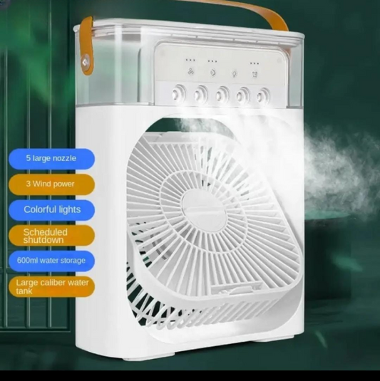 10 Inche Portable Air Conditioner Fan: Usb Electric Fan With Led Night Light and Mist Water