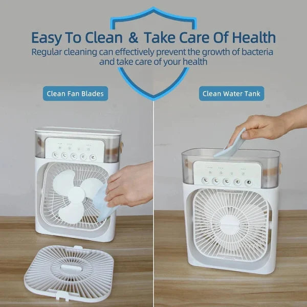 10 Inche Portable Air Conditioner Fan: Usb Electric Fan With Led Night Light and Mist Water