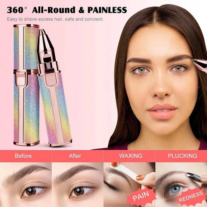 2-in-1 Rechargeable Facial Hair Remover & Eyebrow Trimmer for Women