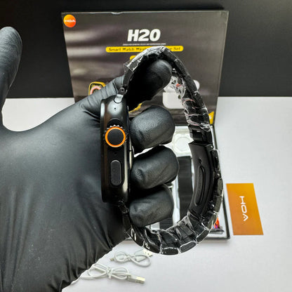 H20 Ultra Max Smart Watch & Wireless Earphones – 10-in-1 Premium Set