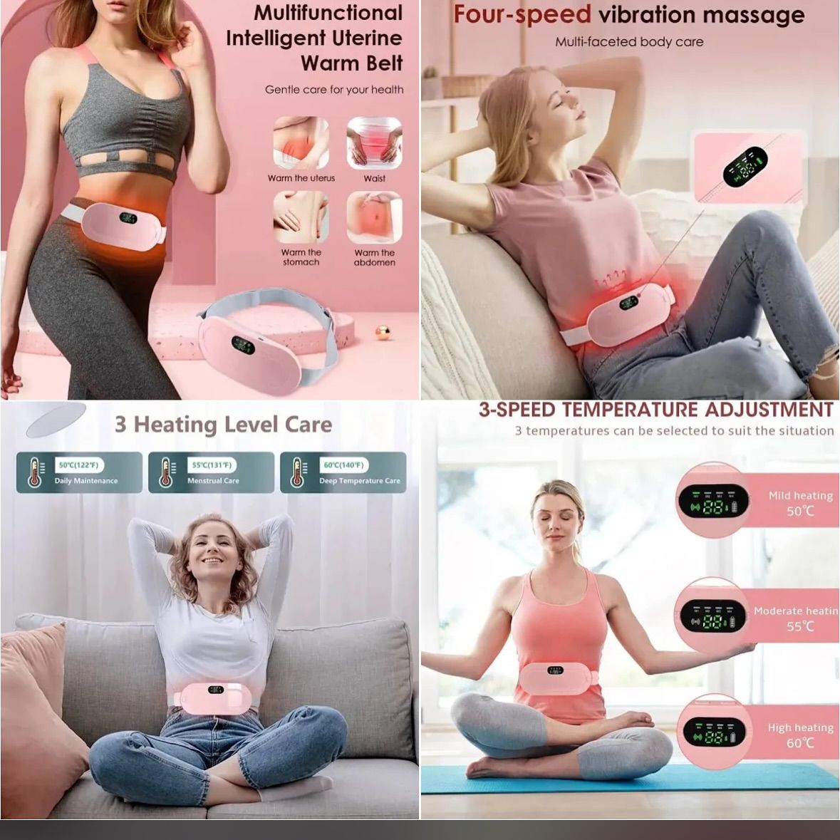 Period Cramp Relief Heat & Massage Belt