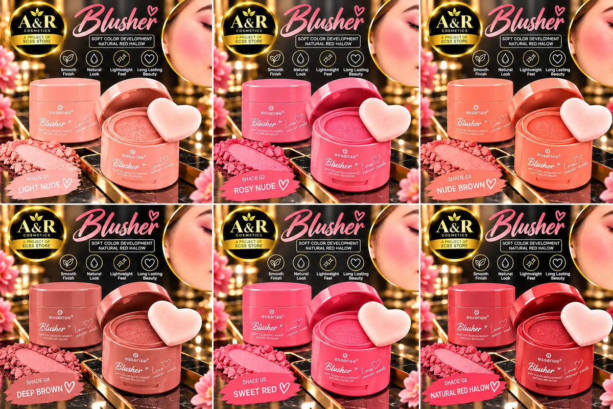 Essense Heart Stamp Blusher – 24 PCS Set | 6 Shades
