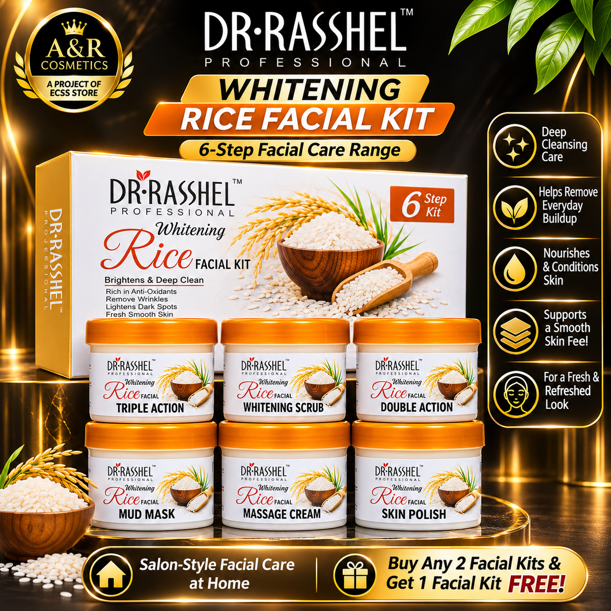 DR.RASHEL Rice Beauty Facial Kit – 6 Step