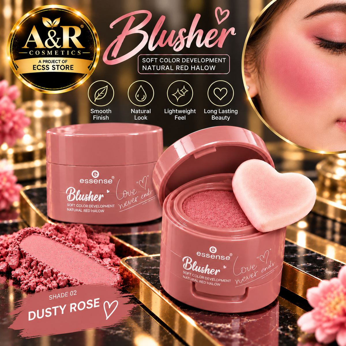 Essense Heart Stamp Blusher – 24 PCS Set | 6 Shades