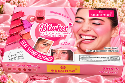 Essense Heart Stamp Blusher – 24 PCS Set | 6 Shades