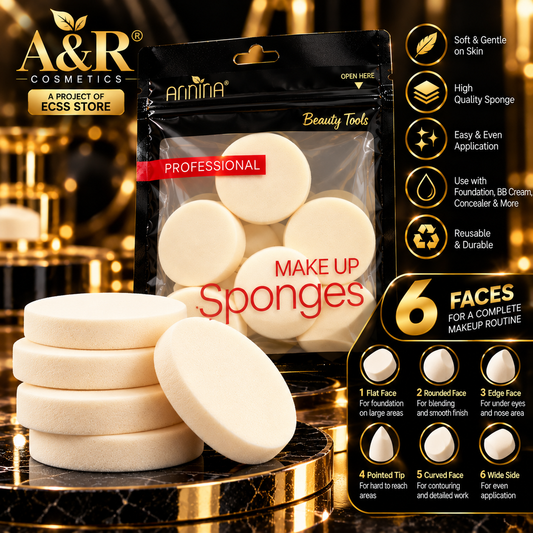ANNINA Professional Makeup Sponges – 6 Pcs | A&R Cosmetics