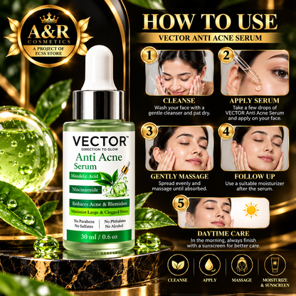 VECTOR Anti Acne Serum – With Mandelic Acid & Niacinamide