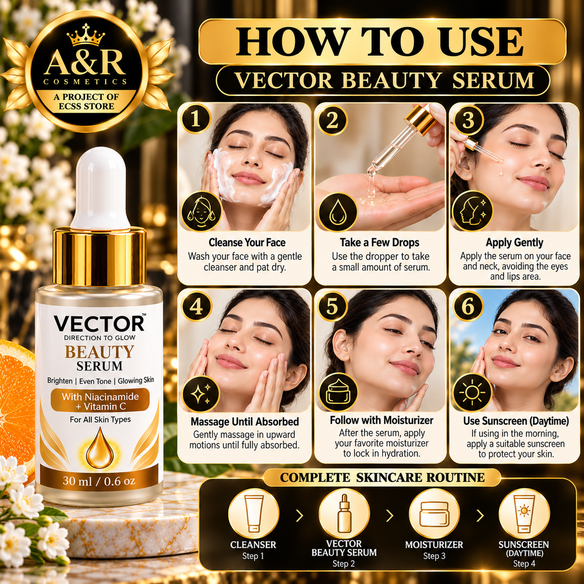 VECTOR Beauty Serum – With Niacinamide & Vitamin C