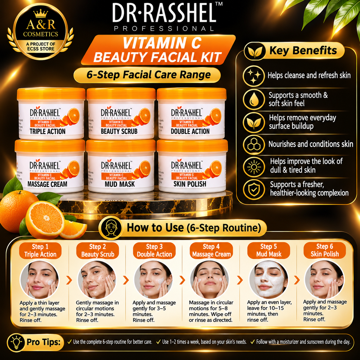 DR.RASHEL Vitamin C Beauty Facial Kit – 6 Step