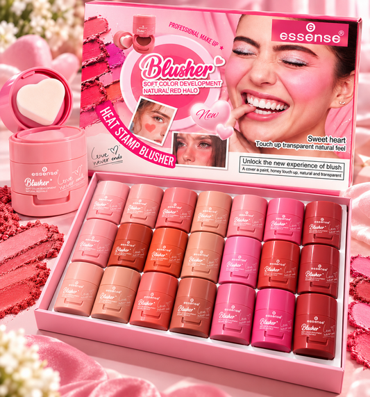 Essense Heart Stamp Blusher – 24 PCS Set | 6 Shades