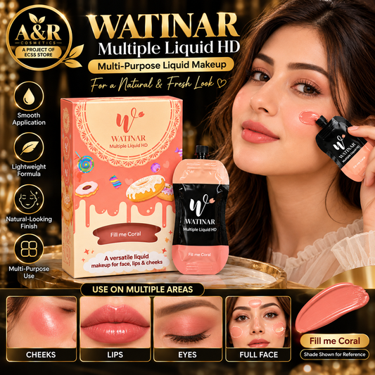 WATINAR Multiple Liquid HD – Multi-Purpose Liquid Makeup | 5 Packets per Box