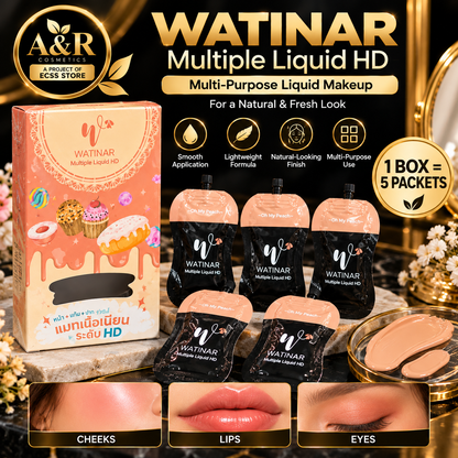 WATINAR Multiple Liquid HD – Multi-Purpose Liquid Makeup | 5 Packets per Box
