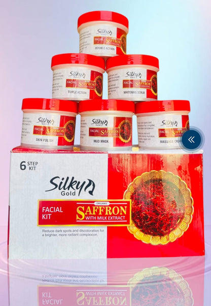🌺 Silky Gold Saffron Facial Kit 6 Pcs (Buy 2 Get 1 Free)