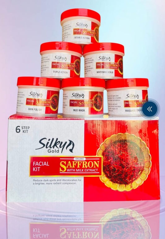 🌺 Silky Gold Saffron Facial Kit 6 Pcs