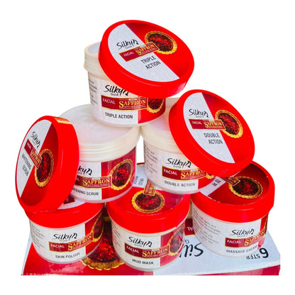 🌺 Silky Gold Saffron Facial Kit 6 Pcs (Buy 2 Get 1 Free)