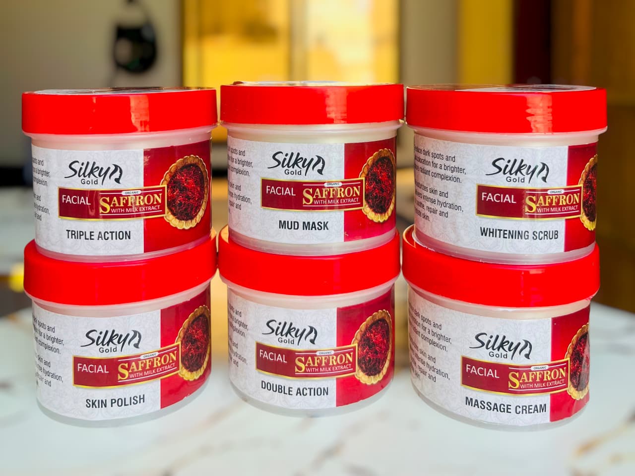 🌺 Silky Gold Saffron Facial Kit 6 Pcs (Buy 2 Get 1 Free)