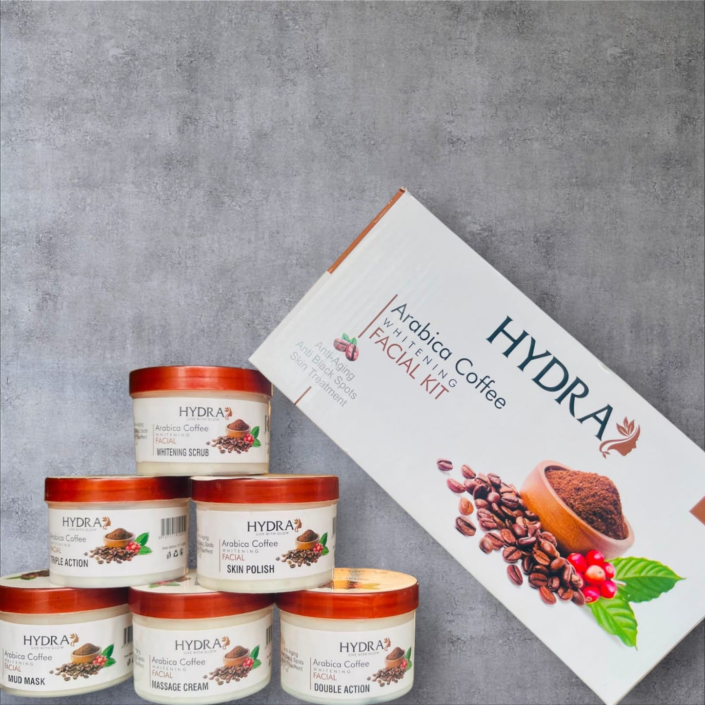 Hydra Arabica Coffee Facial Kit – 6 Step Facial Care