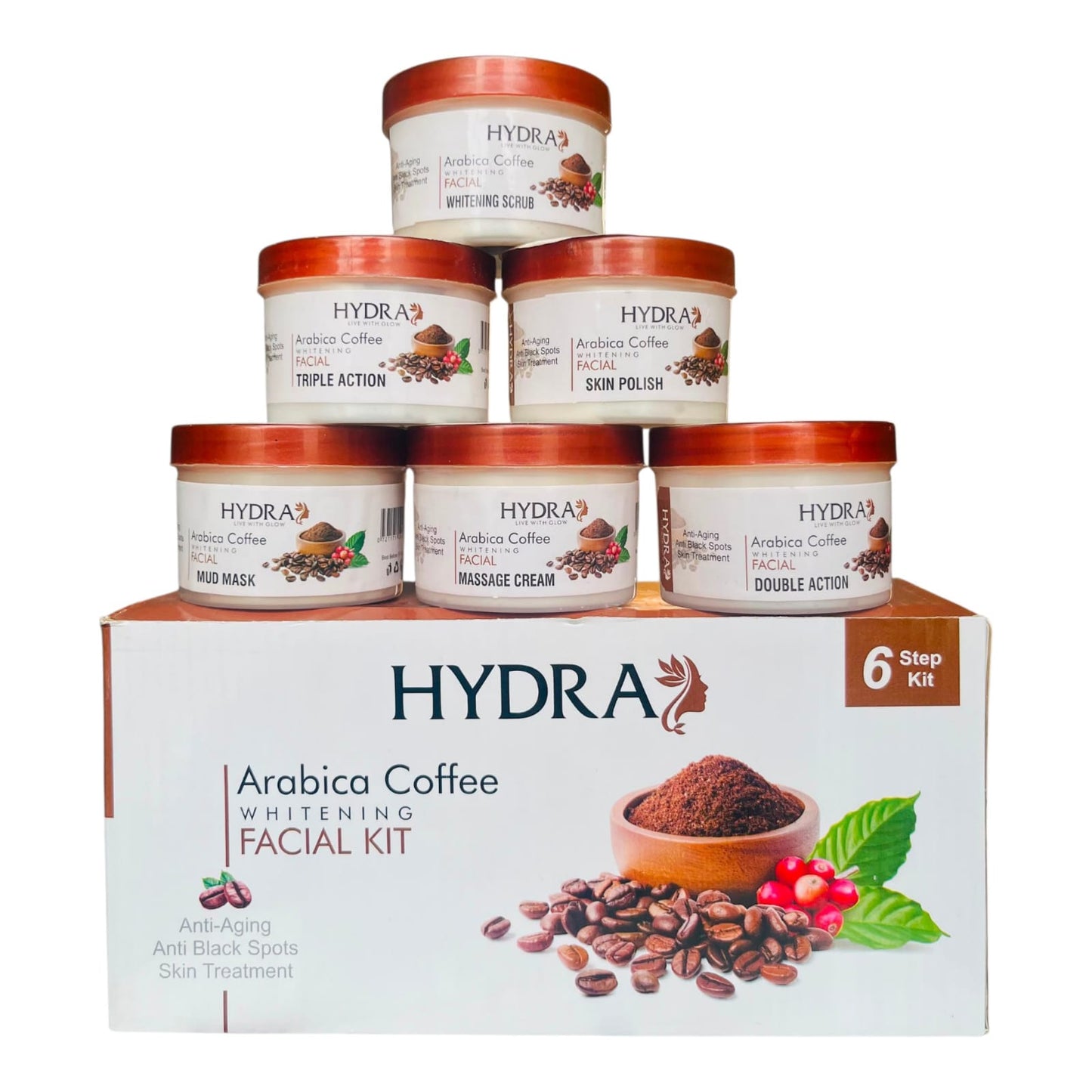 Hydra Arabica Coffee Facial Kit – 6 Step Facial Care