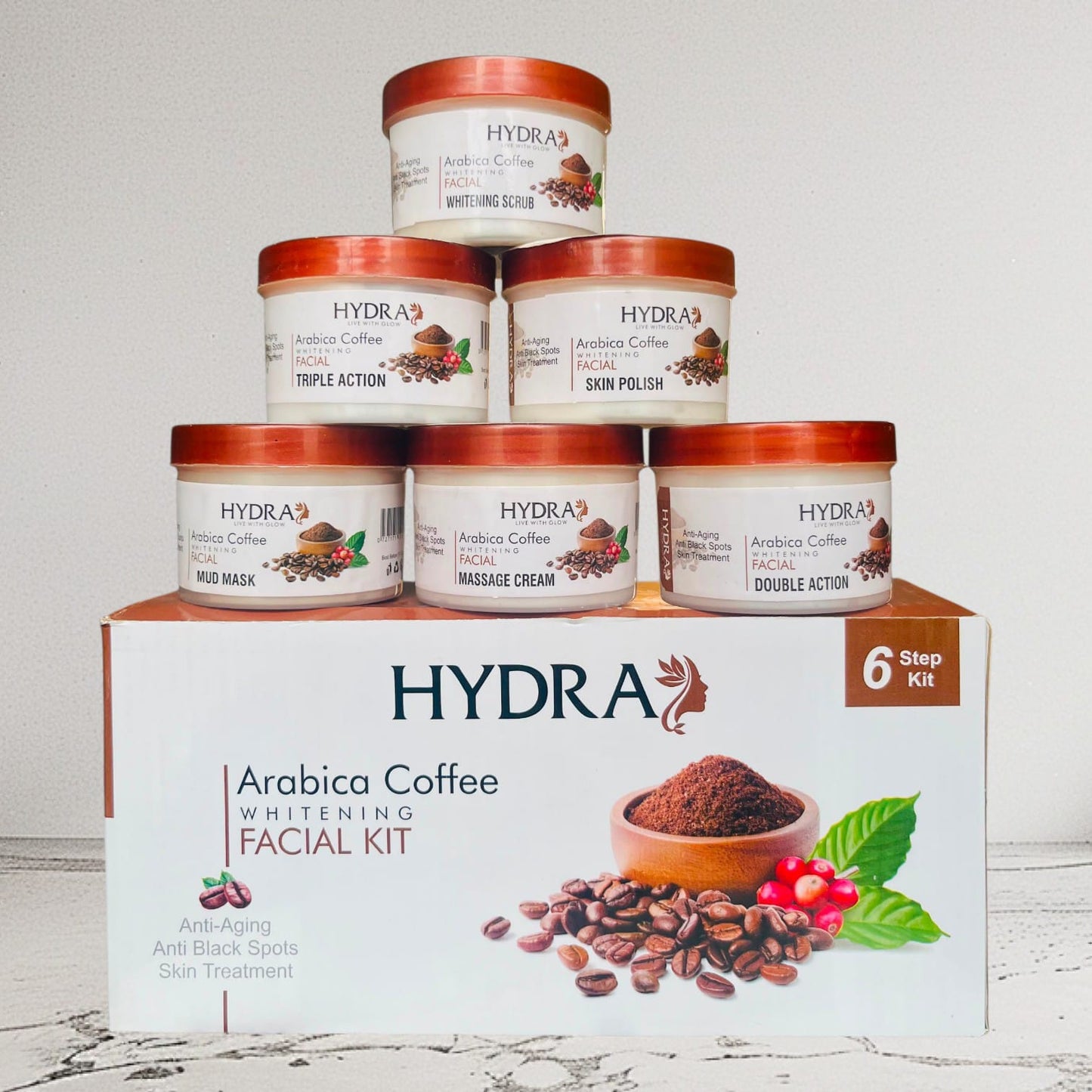 Hydra Arabica Coffee Facial Kit – 6 Step Facial Care