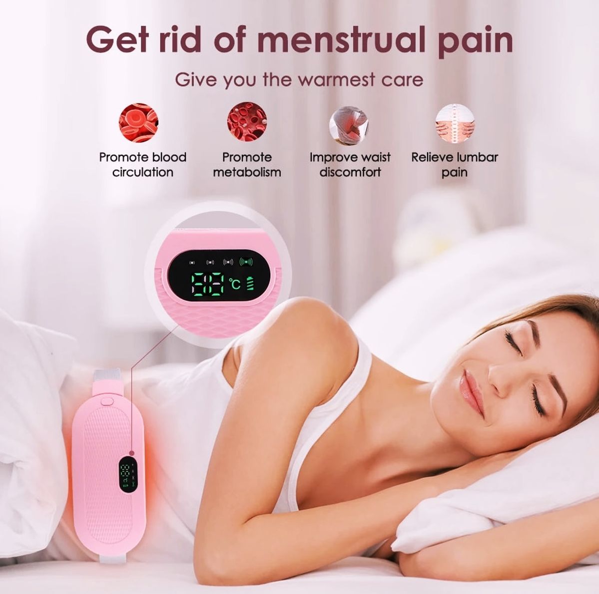 Period Cramp Relief Heat & Massage Belt