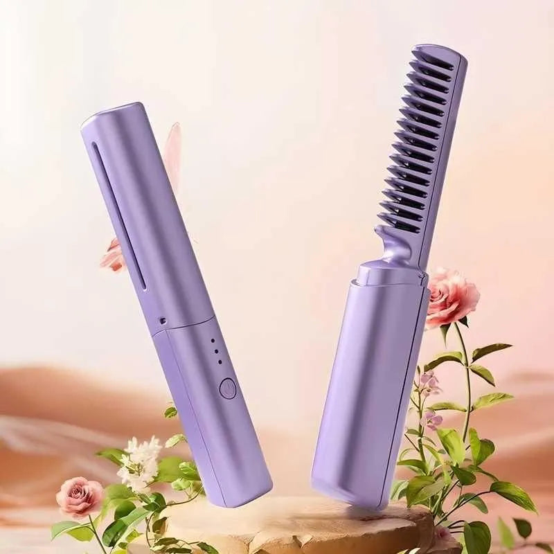 Mini Rechargeable Hair Straightener & Hot Comb