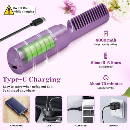 Mini Rechargeable Hair Straightener & Hot Comb