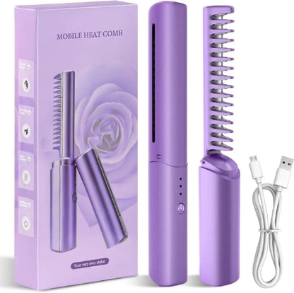 Mini Rechargeable Hair Straightener & Hot Comb