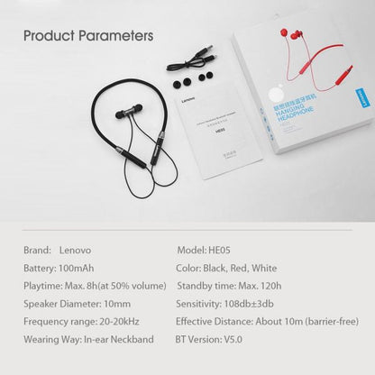Lenovo He05 Wireless Bluetooth 5.0