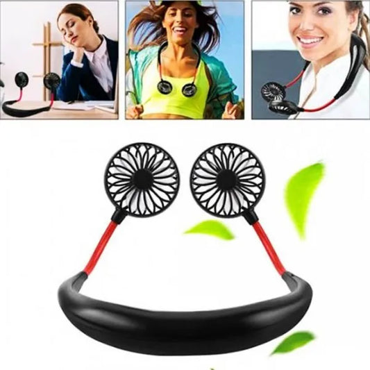 Neck Fan Adjustment Fan Hands-free Hanging Rechargeable Mini Sports Fans 3 Gears Wearable Sport Fan – Random Color